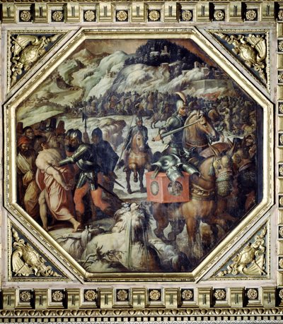 The Defeat of the Venetians in the Casentino from the Ceiling of the Salone dei Cinquecento, 1565 by Giorgio Vasari